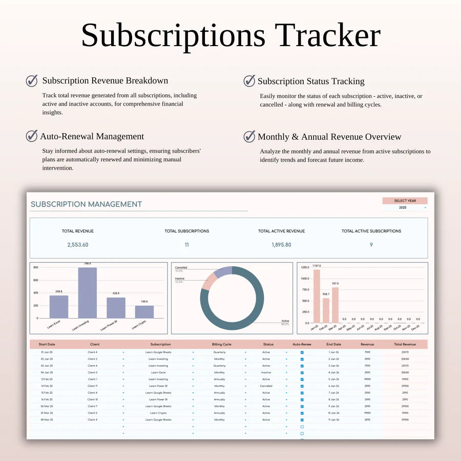 All-in-One Small Business Spreadsheet Bundle (MRR) - Social Canvas