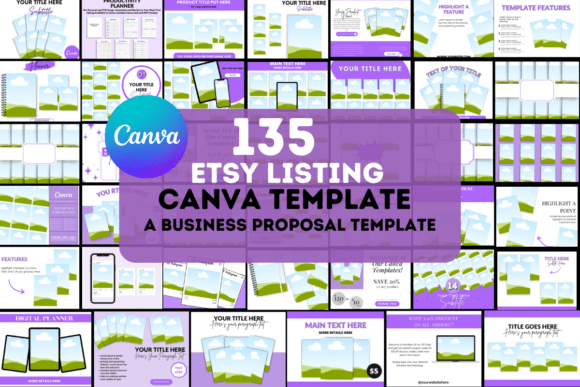 135 Editable Etsy Mockups (Canva Template Bundle) (MRR)