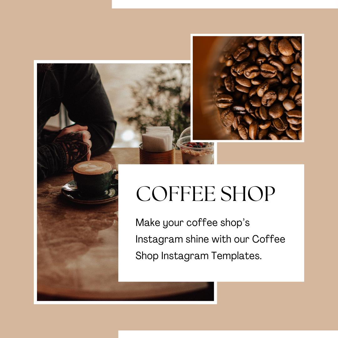 Coffee Shop Instagram Templates | Social Media Planner and Analytics Guide | Café Social Media Kit | Instagram, Pinterest and Facebook - Social Canvas