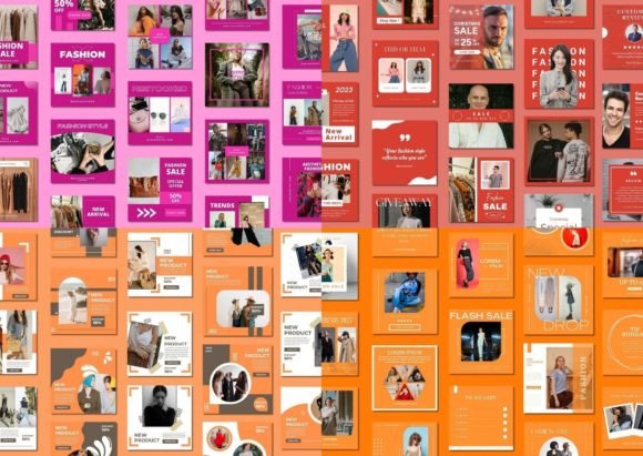 240 Fashion Social Media Canva Templates - Social Canvas