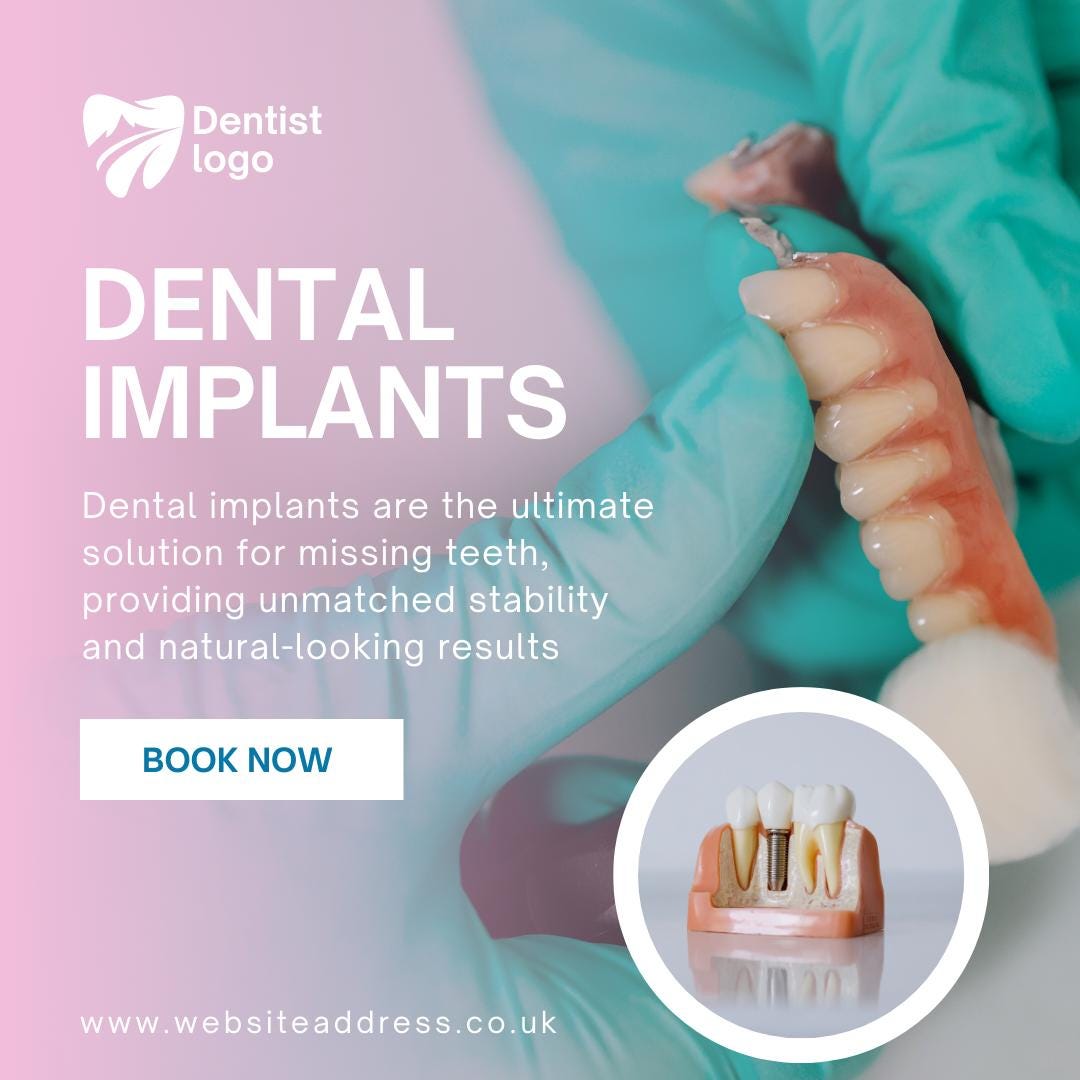 6 Dentist Instagram Post Templates | Canva Template Bundle for Dental Clinics & Oral Health Tips | Editable Social Media Graphics - Social Canvas