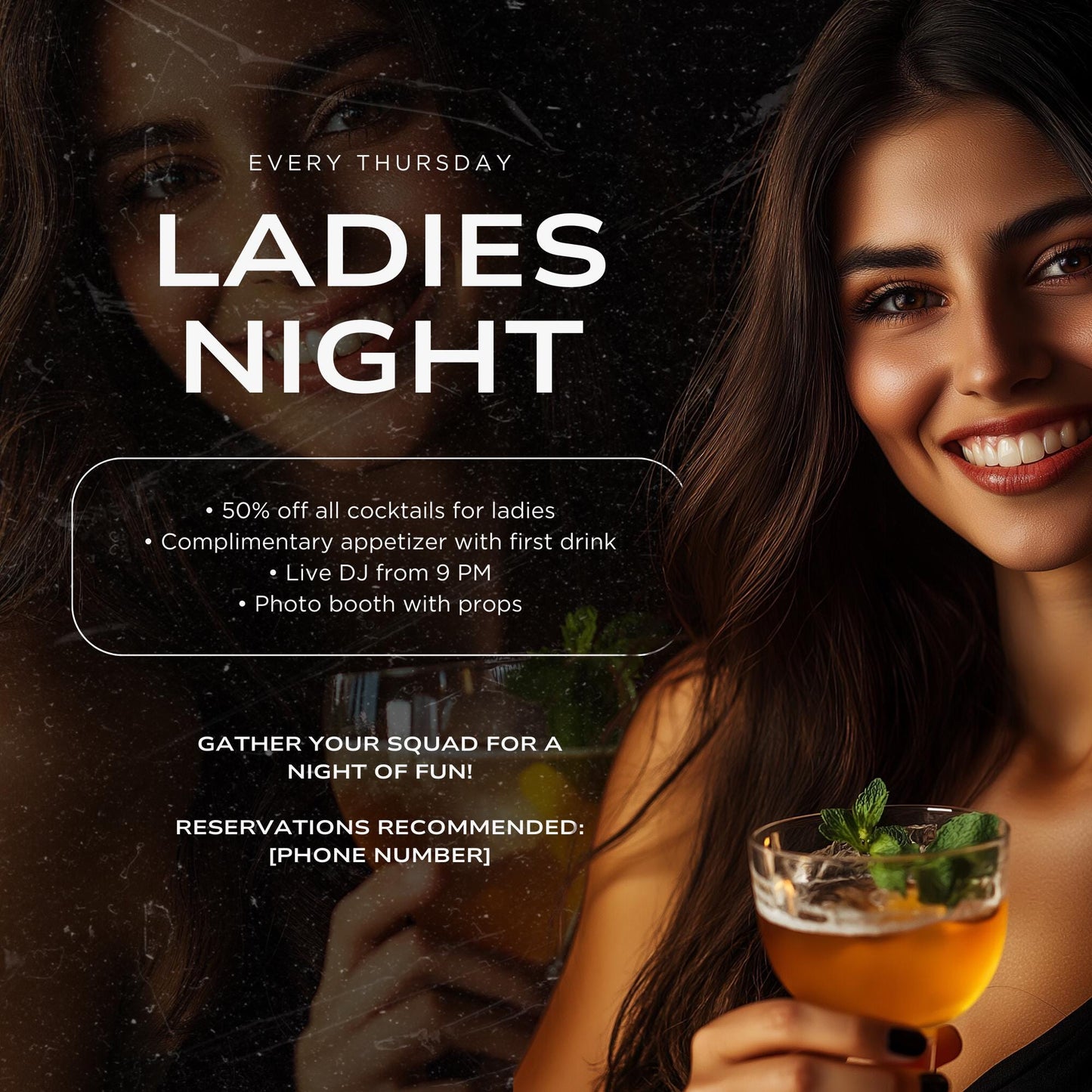 30 Bar Social Media Templates | Editable Canva Templates | Cocktail Menus, Happy Hour & Event Promotions | Instant Download - Social Canvas