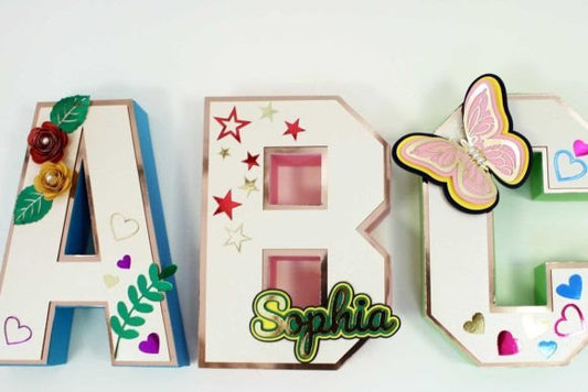 3D Letters and Numbers Template - Social Canvas