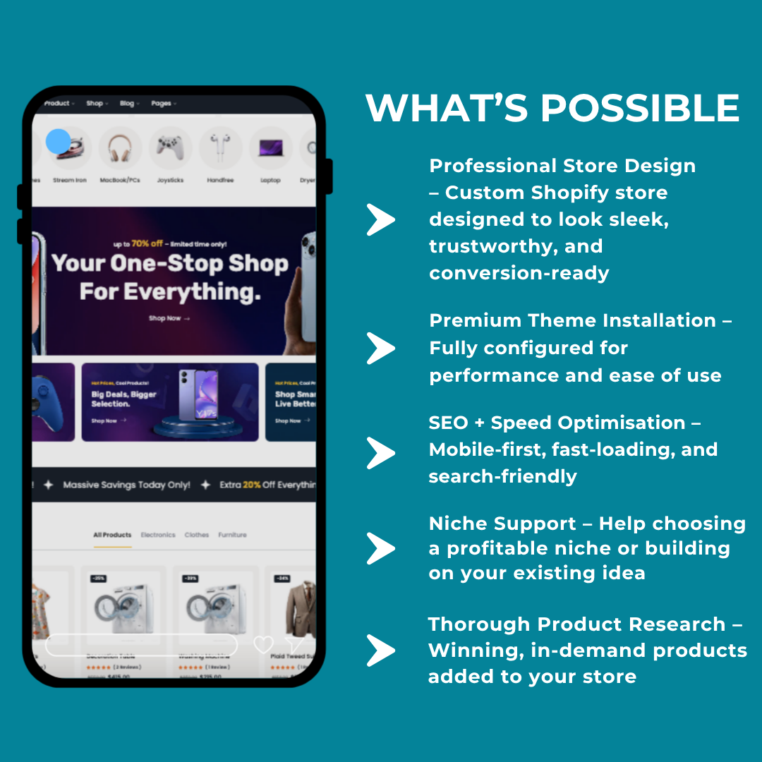 Premium Shopify Dropshipping Store - includes $50 in Facebook ads