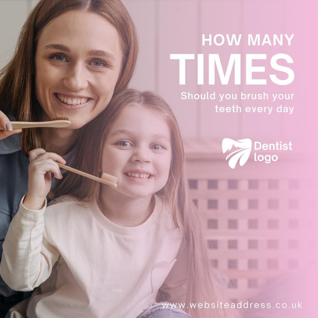 6 Dentist Instagram Post Templates | Social Media Planner and Analytics Guide | Canva Template Bundle for Dental Clinics & Oral Health Tips - Social Canvas