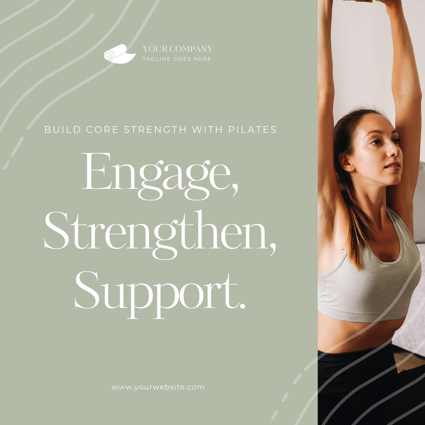 Pilates Social Media Templates | Fitness, Wellness & Studio Marketing Graphics | Social Media Planner |Analytics Guide - Social Canvas