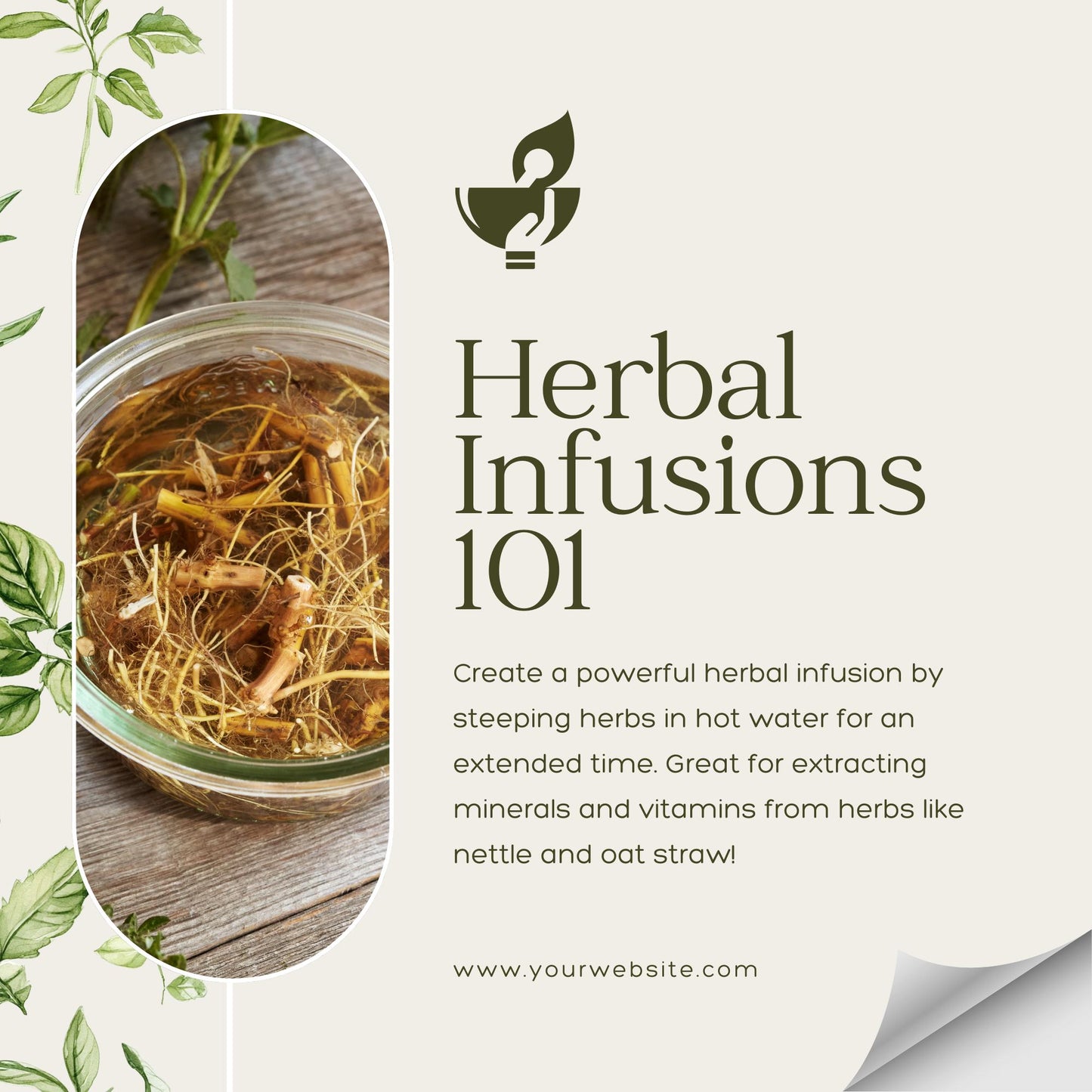 50 Herbal Wellness Social Media Templates | Social Media Planner and Analytics Guide | Holistic Health, Natural Remedies | Herbal Education - Social Canvas