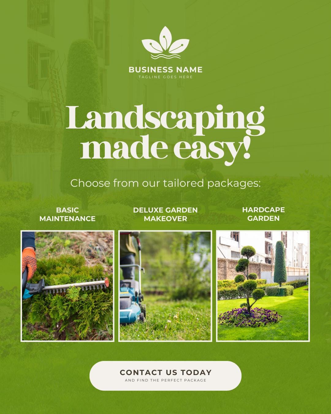 Landscaping Social Media Template Bundle | Canva Lawn Care & Gardening Marketing Kit | Landscape Business Instagram and Facebook Templates - Social Canvas