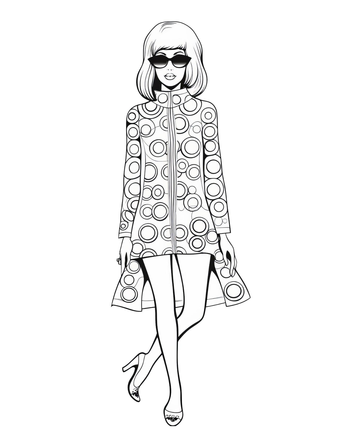 Groovy Coloring Book | 25-Page Canva Template with Retro & Psychedelic Designs | Funky, Wavy, and Abstract Coloring Pages | Digital Download - Social Canvas