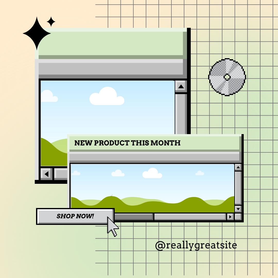 9 Retro Pixel | Y2K Aesthetic | Vintage Internet | 90s Computer Graphics | Social Media Planner, Analytics Guide | 800 Faceless Videos - Social Canvas