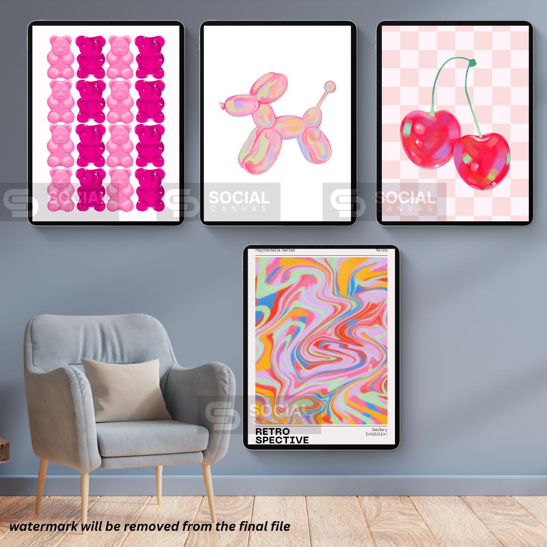 More Wine Pop Art - Playful Typography Wall Art - Iconic Pop Art Print | 600 Pop Art Prints Bundle - Social Canvas