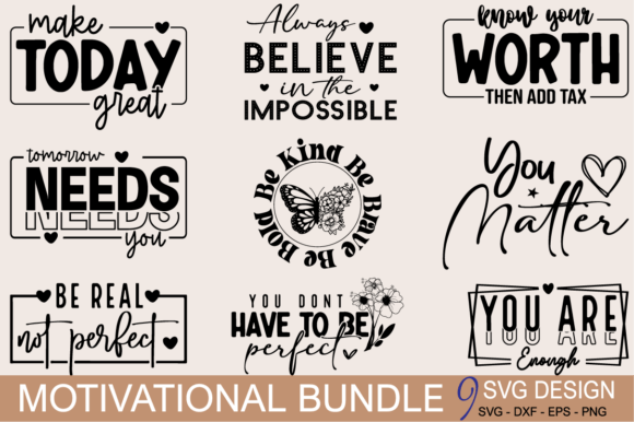 Boho Inspirational Quotes SVG & PNG Bundle (MRR)
