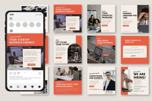 Finance Social Media Templates – Editable Canva Kit for Business & Banking (MRR) - Social Canvas
