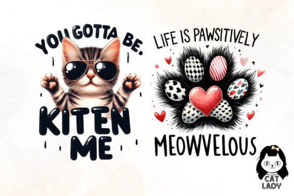 Cat Lover Sublimation Bundle – Funny Feline Quote PNGs for DIY Crafts (MRR)