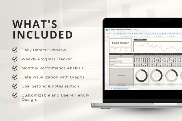 2025 Habit Tracker – Google Sheets Template for Daily & Monthly Goals (MRR)
