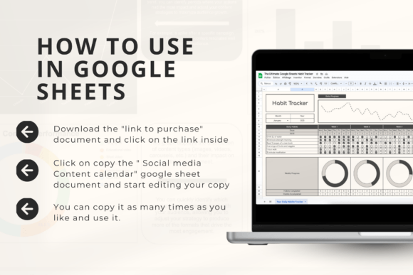2025 Habit Tracker – Google Sheets Template for Daily & Monthly Goals (MRR)