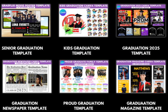 Graduation Bootleg Bundle – Editable Canva Templates for Shirts, Flyers & More - Social Canvas