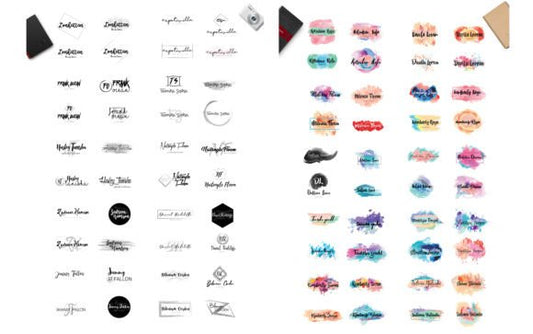 Watercolor & Brush Logo Branding Kit – Hand-Painted Logo Elements, Backgrounds & Design Tools