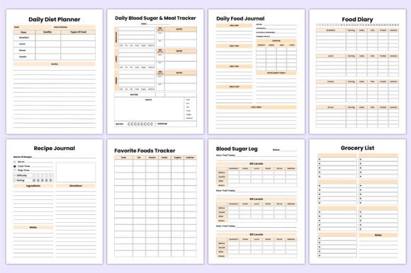 Meal Planner Bundle – Editable Canva & KDP Templates for Weekly Food Planning (MRR)