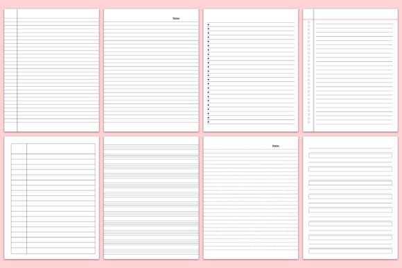 Notebook Paper KDP Interiors – Lined Pages Bundle for Low Content Books (MRR)