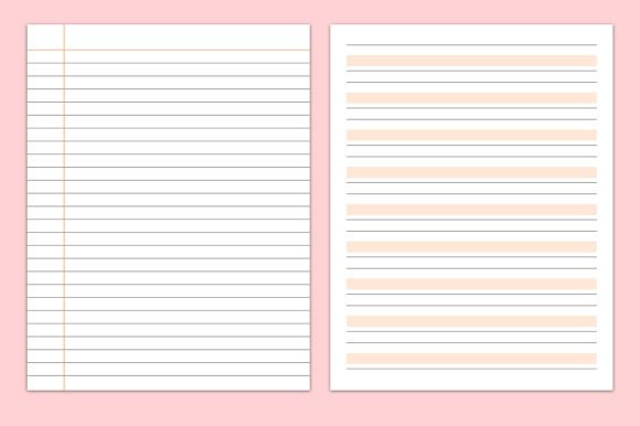 Notebook Paper KDP Interiors – Lined Pages Bundle for Low Content Books (MRR)