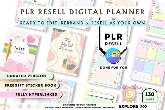 Canva Digital Planner – PLR License for Resale & Commercial Use (MRR) - Social Canvas