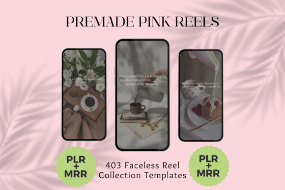 Pink Faceless Instagram Reels Bundle – PLR Canva Templates for Coaches & Creators (MRR)
