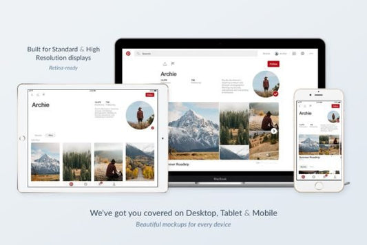 Pinterest Social Media Mockups Pack - Social Canvas