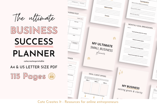 Printable Small Business Planner – 115-Page PDF for Entrepreneurs & Coaches - Social Canvas