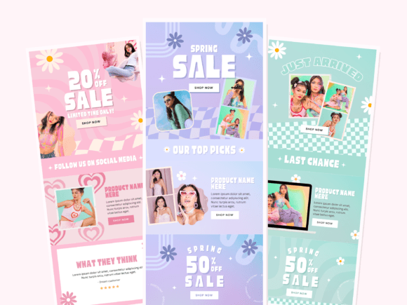 Retro Email Newsletter Canva Template – Editable Design for Campaigns & Promotions (MRR)