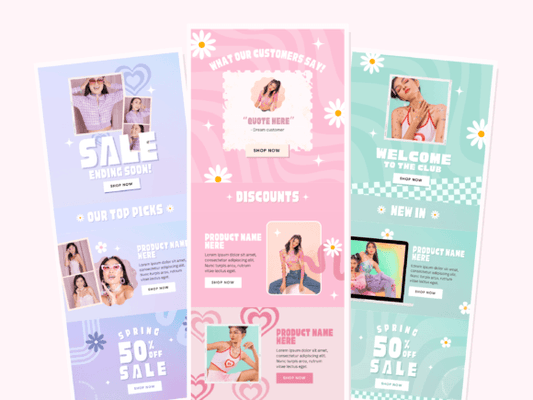 Retro Email Newsletter Canva Template – Editable Design for Campaigns & Promotions (MRR) - Social Canvas