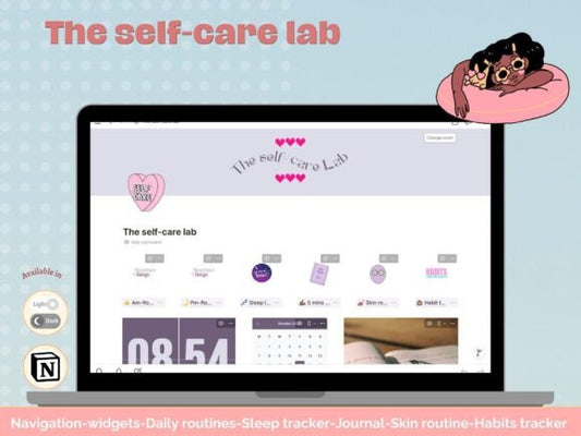 Notion Self-Care Planner & Tracker (MRR) - Social Canvas