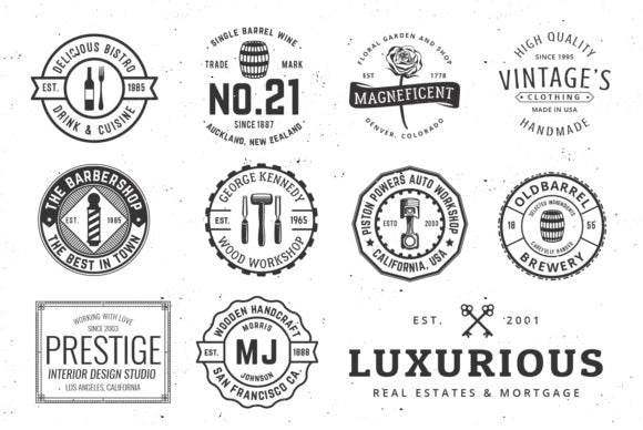 Vintage Logo Templates – Editable Retro & Classic Branding