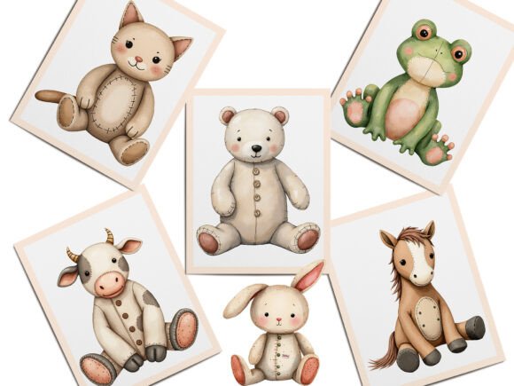 Vintage-Style Knitted Plush Baby Animals Digital Download (MRR)