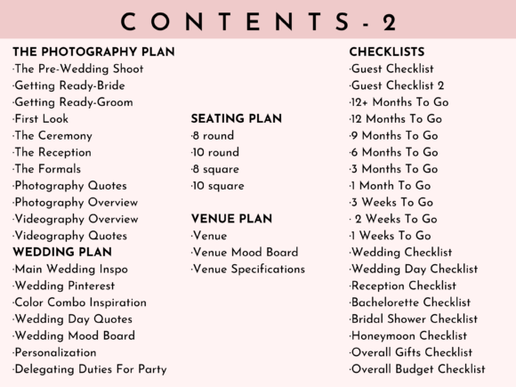 Printable Wedding Planner – Organized Wedding Binder for Brides-to-Be (MRR)