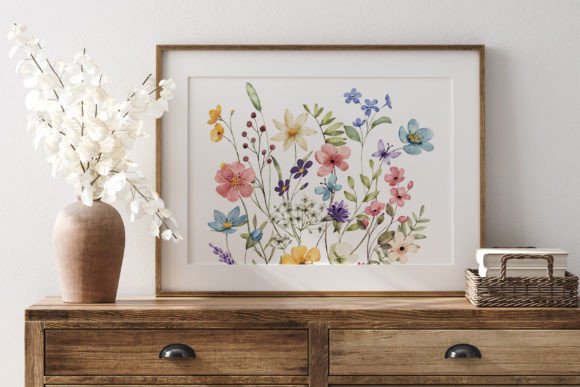 Wildflower & Butterfly Clipart Set with Dragonflies (MRR)