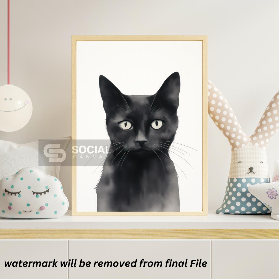 Whimsical Dog in Top Hat Art Print - Bold Black, White, and Red Modern Wall Decor | 200 Kids Wall Art Prints - Social Canvas