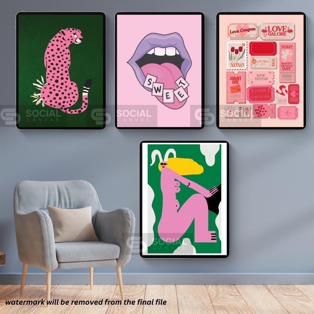 Fresh Kiwi Delight - Modern Fruit Pop Art Poster | 600 Pop Art Prints Bundle - Social Canvas