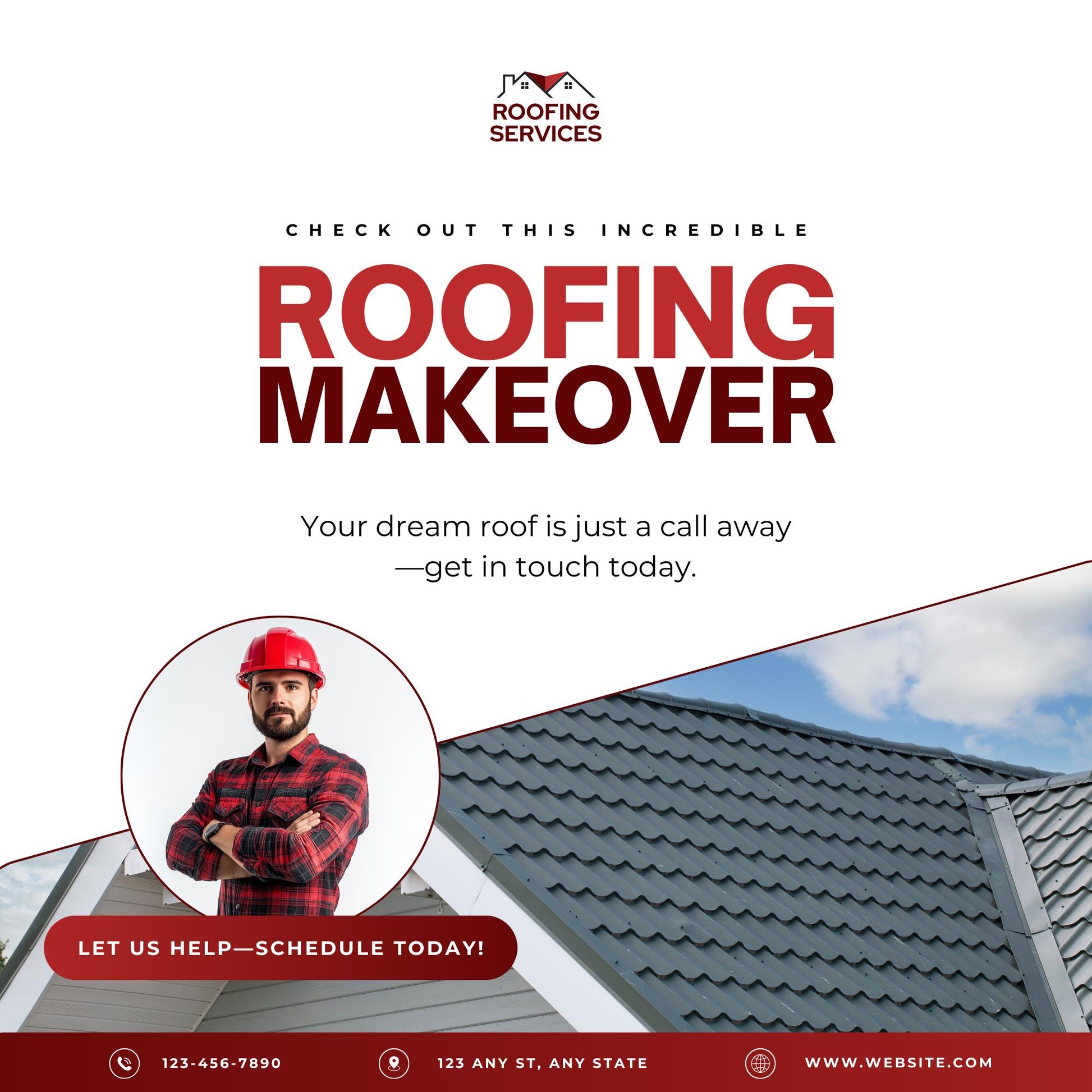 30 Roofing Social Media Templates | Editable Canva Marketing Graphics | Roofing Business Instagram & Facebook Posts | Instant Download - Social Canvas