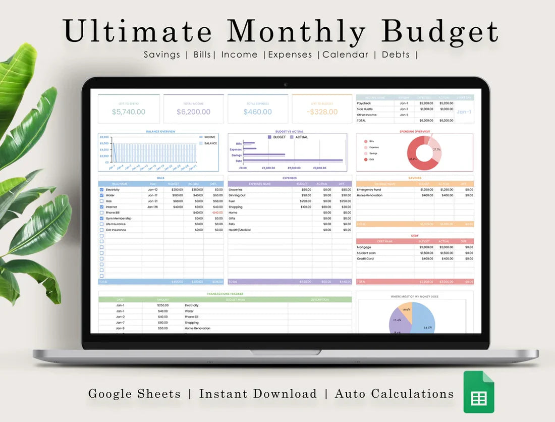All-in-One CRM Template for Excel & Google Sheets – Track Leads, Sales & Contacts Easily - Includes Free Google Sheets Budget Planne