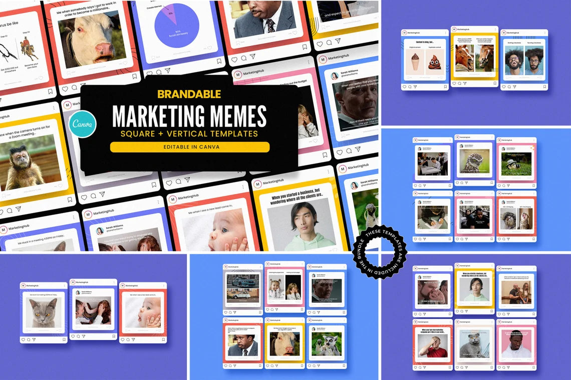 2100+ Instagram & Carousel Templates Kit – Canva Pack for Marketers with Captions