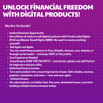 Millions Of Done For You Digital Products with PLR & MRR – Instant Download to Create, Customize & Resell