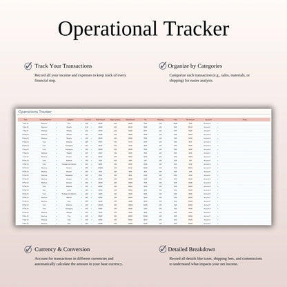 Small Business Bookkeeping Spreadsheet – Excel Template for Income & Expense Tracking (MRR) - Social Canvas