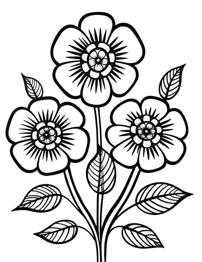 Folk Art Coloring Book | 25-Page Canva Template with Traditional Folk-Inspired Designs | Creative Coloring Pages for All Ages - Social Canvas