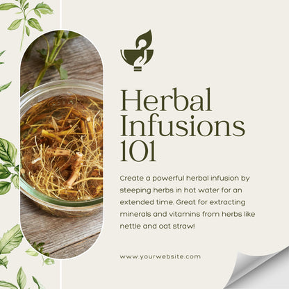 50 Herbal Wellness Social Media Templates | Social Media Planner and Analytics Guide | Holistic Health, Natural Remedies | Herbal Education - Social Canvas