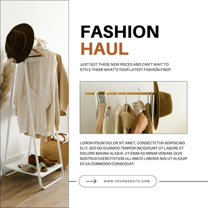 30 Fashion Instagram Post Templates | Social Media Planner and Analytics Guide | Outfit Inspo, Hauls & Trendy Social Media Graphics - Social Canvas
