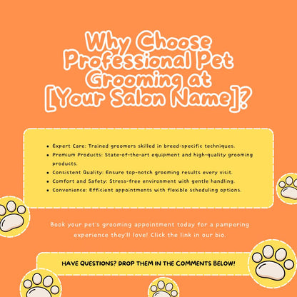 30 Pet Grooming Social Media Templates | Pet Care, Dog Grooming & Salon Marketing | Social Media Planner, Analytics Guide - Social Canvas