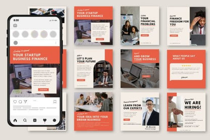 Finance Social Media Templates – Editable Canva Kit for Business & Banking (MRR) - Social Canvas