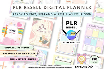 Canva Digital Planner – PLR License for Resale & Commercial Use (MRR) - Social Canvas