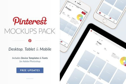 Pinterest Social Media Mockups Pack - Social Canvas